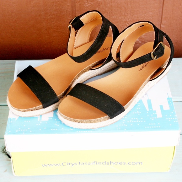 Cityclassified Shoes - City Classified Tacoma Espadrille Sandals Black